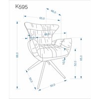 Стул с подлокотниками Halmar K595 (серый/черный)