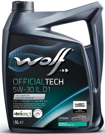 Моторное масло Wolf OfficialTech 5W-30 IL D1 5л