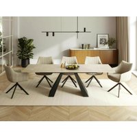 Кухонный стол Signal Salvadore ceramic SALVADOREKRC160 (кремовый/черный матовый)