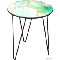 Журнальный столик Sheffilton SHT-CT27 (лазурно-голубой/черный муар)