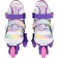 Роликовые коньки Cosmoride Fei + набор защиты (р-р 31-34, белый/фиолетовый)