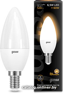 Светодиодная лампочка Gauss E14 6.5 Вт 3000 К 103101107