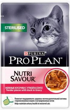 Пресервы Pro Plan Nutrisavour Sterilised с уткой в соусе 85 г