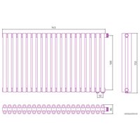 Стальной трубчатый радиатор Сунержа Эстет-00 EU50 500х945 21 секция (сатин)