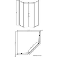 Душевой уголок Adema Glass Line Penta-90 (тонированное стекло)