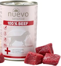 

Консервированный корм для собак Nuevo Sensitive 100% Beef 0.4 кг