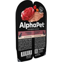 Консервированный корм для собак AlphaPet Superpremium Говядина паштет для взрослых собак 100 г в Борисове