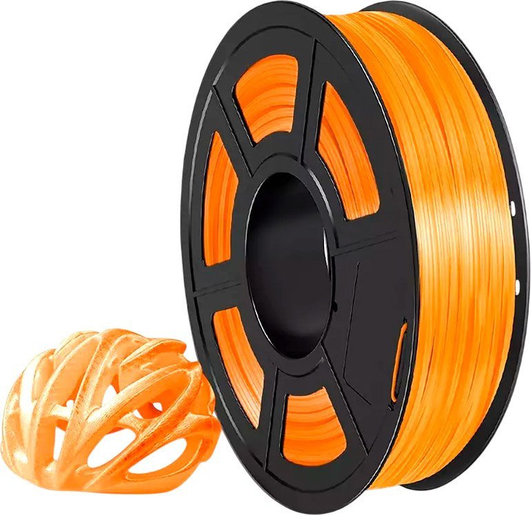 Филамент NV Print NV-3D-TPU-TRANS-ORANGE (1.75мм, 500г, прозрачный/оранжевый)