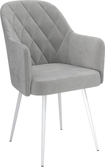 

Стул с подлокотниками Олмеко Киото П00301702 (велюр тенерифе грей/белый)