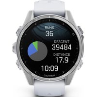 Умные часы Garmin Fenix 8 43мм (серебристый, белый ремешок)