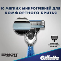 Бритвенный станок Gillette Mach3 Start 3 сменные кассеты 7702018464005