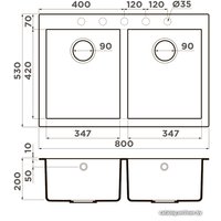 Кухонная мойка Omoikiri Bosen 80-2 BL (черный)