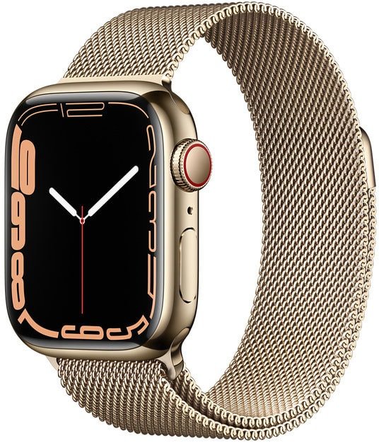 

Умные часы Apple Watch Series 7 LTE 41 мм (золотистый/миланский золотистый)