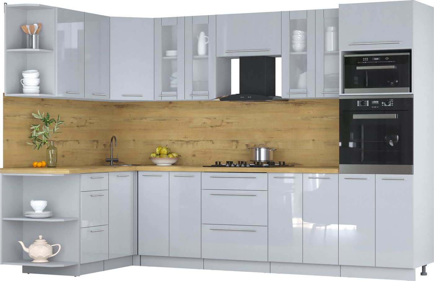 

Готовая кухня Интерлиния Мила Пластик 1.68x3.0 LV (туманный глянец/туманный глянец/дуб бунратти)