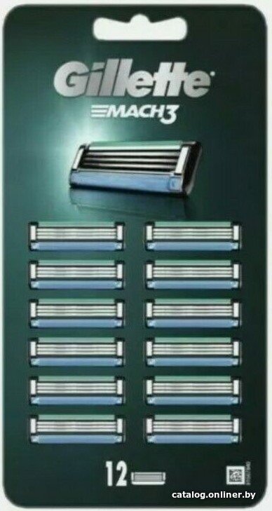 Сменные кассеты для бритья Gillette Mach3 (12 шт) 7702018572526
