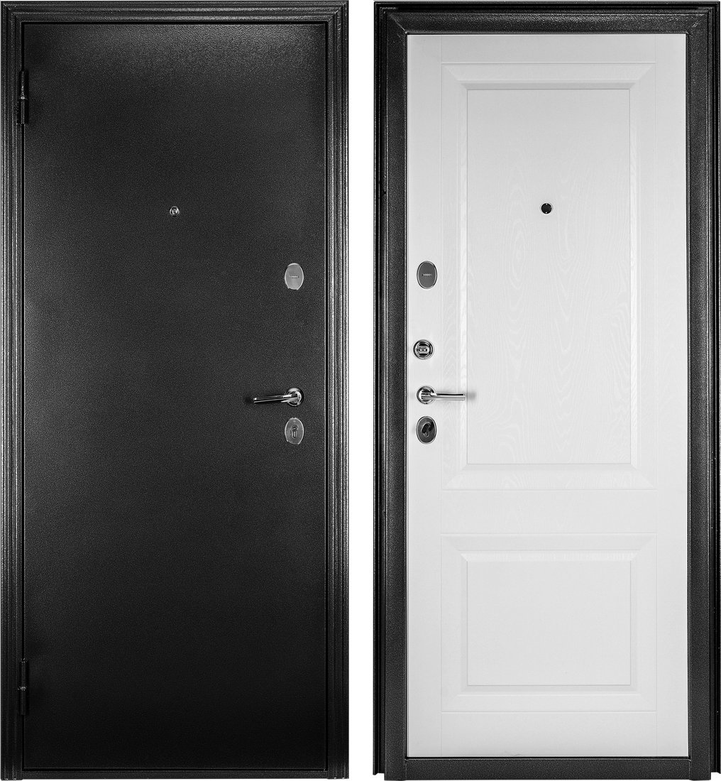 

Металлическая дверь Guard Классика MG60 97х205 левая (черное серебро/белый ясень)