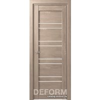 Межкомнатная дверь Юркас Deform D15 ДО 60x200 (дуб шале седой/lacobel белый лак)