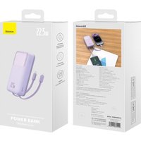 Внешний аккумулятор Baseus Comet Series Dual-Cable Digital Display Fast Charge Power Bank 22.5W 20000mAh (сиреневый)