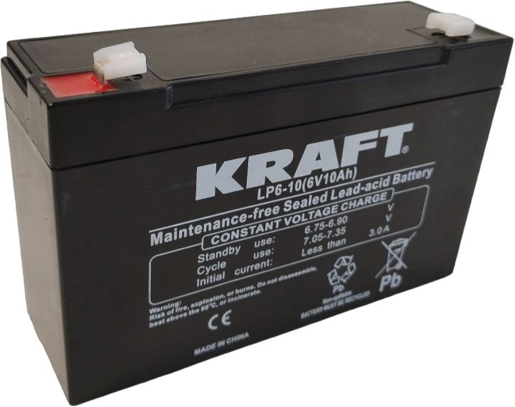 

Аккумулятор для ИБП KRAFT LP6-10 (6V/10Ah)