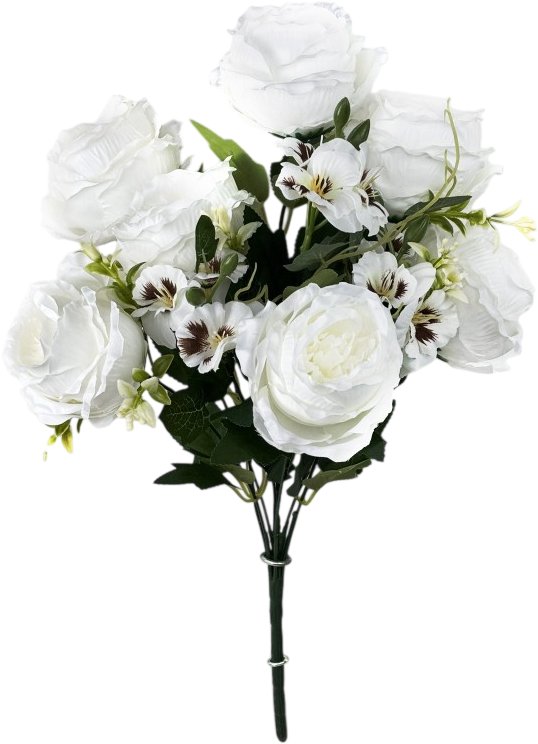 Искусственный букет KlrBy Розы и фиалки с добавками СН23б