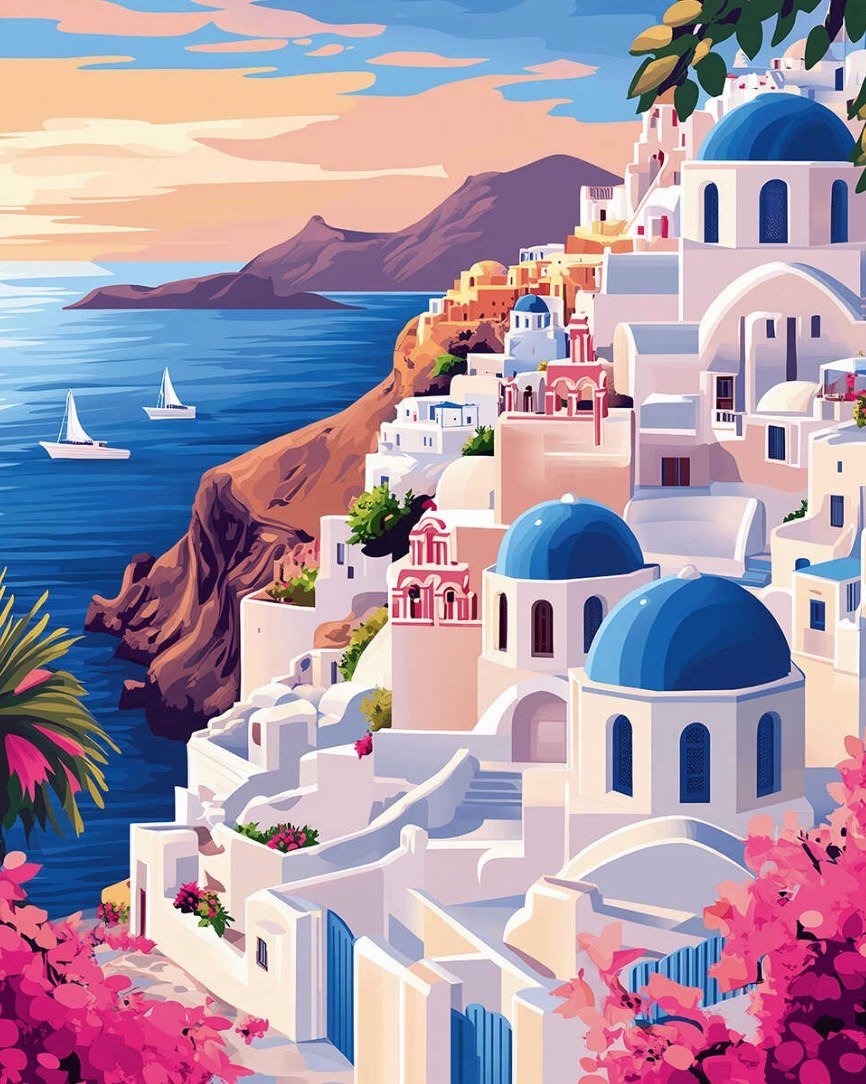 

Алмазная мозаика Феникс+ Санторини 70859