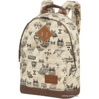 Городской рюкзак Asgard Р-5434 (совы/этно/бежевый)