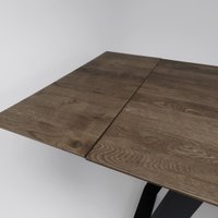 Кухонный стол ОКА Сангай 136-196x80x80 (дуб галифакс/черный)