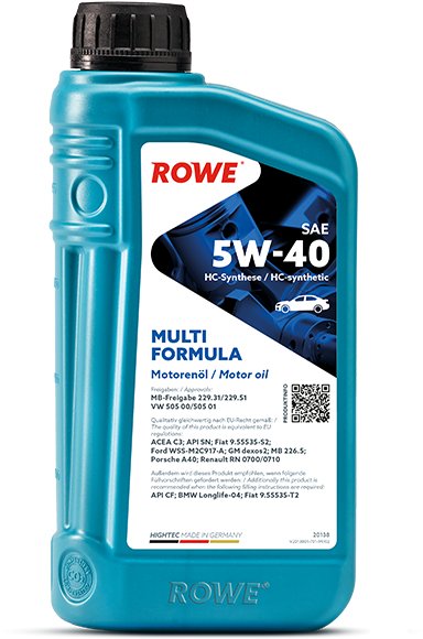 

Моторное масло ROWE Hightec Multi Formula 5W-40 1л