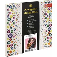 Алмазная мозаика  Феникс+ Брюнетка с собачкой 68613