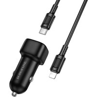 Автомобильное зарядное Borofone BZ34A Lightning (черный)