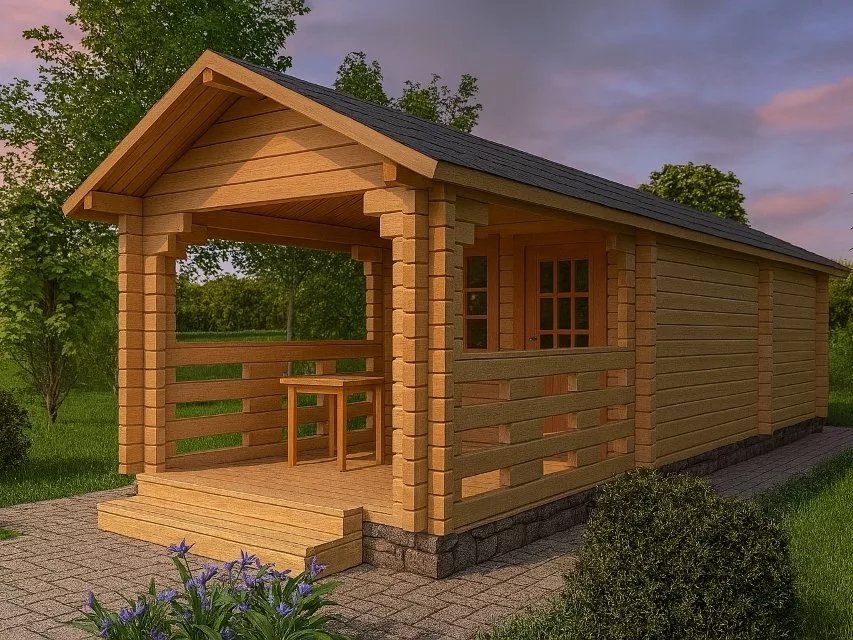 Русская баня Woods из бруса Трамвай Желание