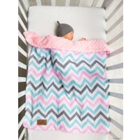 Плед Amarobaby Растем вместе. Зигзаг 85x95 (розовый/голубой)