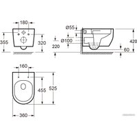 Унитаз подвесной Wellsee Croquis RimFree 182611001 (чаша, пневмокрышка, глянцевый белый)