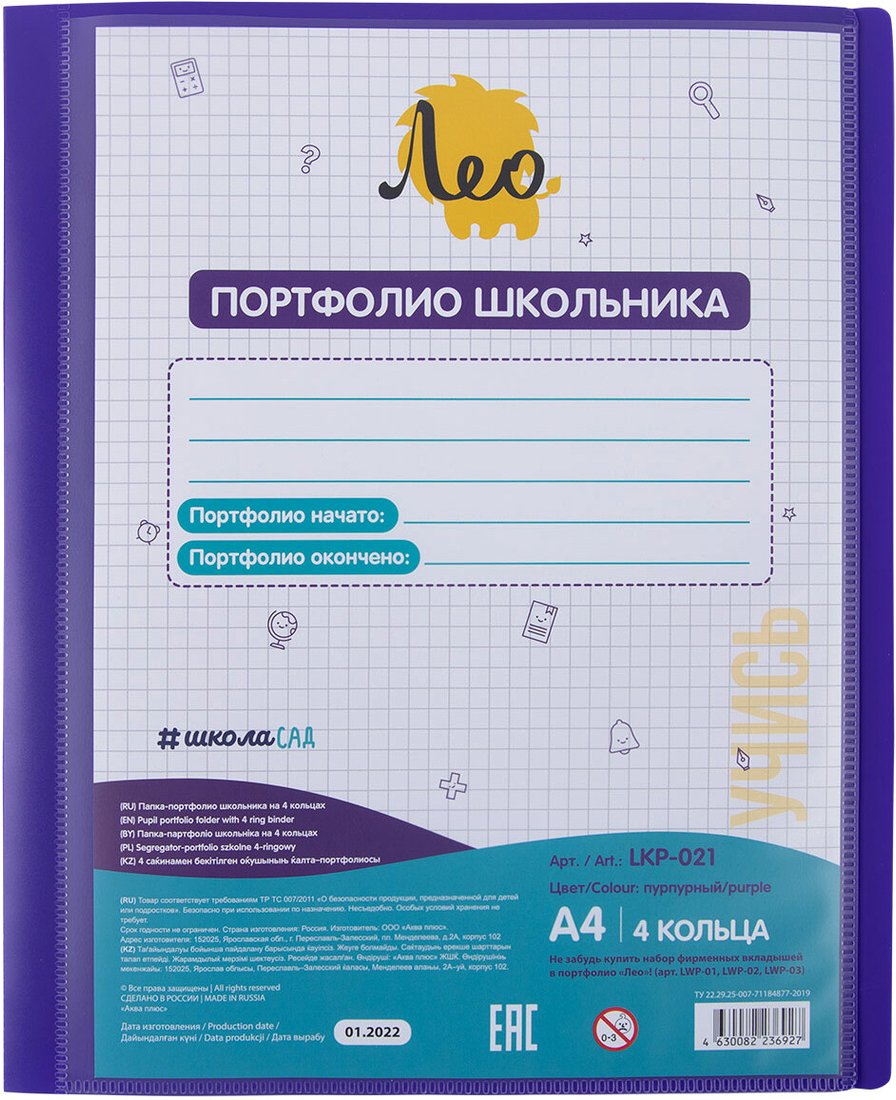 

Папка для бумаг Лео ШколаСад LKP-021 (песок пурпурный)
