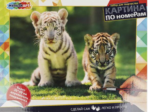 

Картина по номерам MultiArt Тигрята CANV30X40-MULTI45