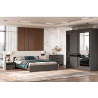 Шкаф-купе NN мебель К №25 2.0м Блэк Лайт (графит серый/лакобель/черный матовый)