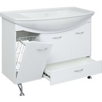  Runo Тумба с умывальником Севилья 105 с корзиной для белья + Стиль 1050 (напольная)