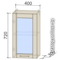 Шкаф навесной Интерлиния Компо ВШ40ст-720-1дв (ваниль)