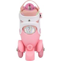 Роликовые коньки Cosmoride Fei + набор защиты (р-р 31-34, белый/розовый)