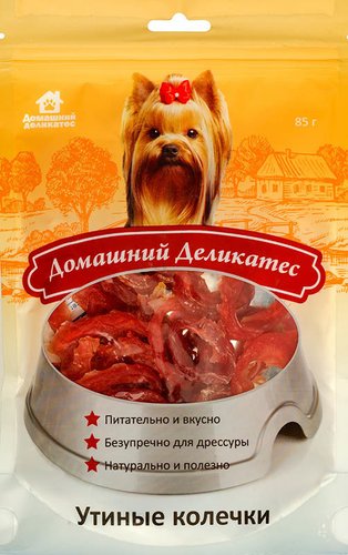 Лакомство для собак Домашний деликатес Утиные колечки 85 г