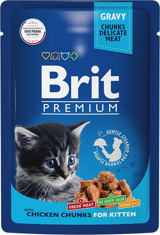 

Пресервы Brit Premium для котят цыпленок в соусе 85 г