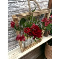 Ваза-рамка Florbox Деревянная для композиций на 5 колб 43x30 см (обжиг)