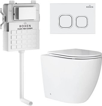 Roxen Antares в комплекте с инсталляцией Attach 5 в 1 966929 (кнопка: белый, с хромированной окантовкой)