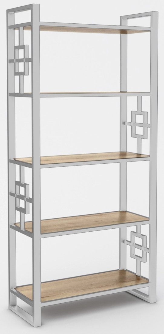 

Стеллаж Hype Mebel Квадро 50x200 (белый/дуб галифакс натуральный)