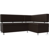 Угловой диван Лига диванов Стайл правый 114528 (экокожа, коричневый)