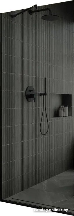 Душевая стенка MaybahGlass 195x79 MGD-698-6у (графитовое стекло/черный)