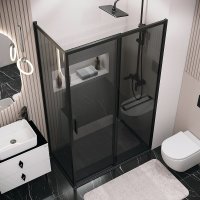 Душевая стенка Grossman Style 70x195 200.K33.05.70.21.10 (черный матовый,стекло тонированное)