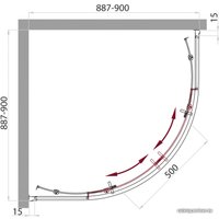 Душевой уголок BelBagno UNO-R-2-90-C-Cr 90x90 (прозрачное стекло)