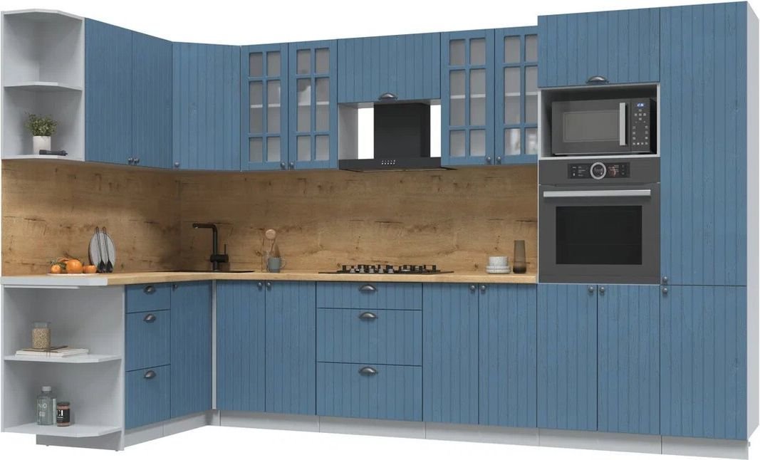 

Готовая кухня Интерлиния Берес 1.68x3.4 ВТ левая (дуб лазурный/дуб бунратти)