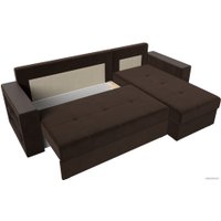 Угловой диван Лига диванов Дубай лайт правый 114164 (микровельвет коричневый)